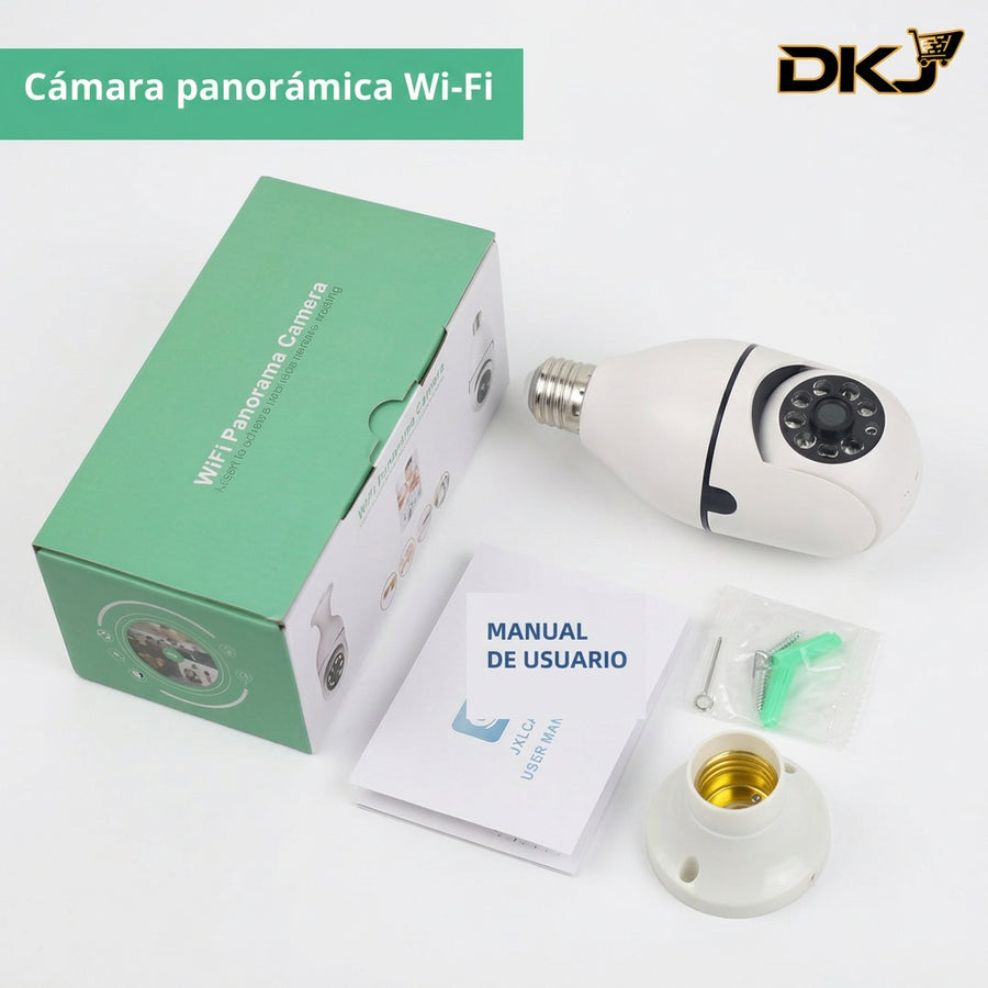 Cámara Foco WiFi 360° E27 – Visión Nocturna y Audio